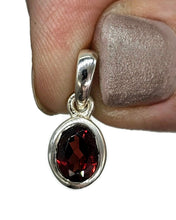 Load image into Gallery viewer, Garnet Pendant, Sterling Silver, January Birthstone, Oval Shaped, Aquarius Zodiac Stone - GemzAustralia 