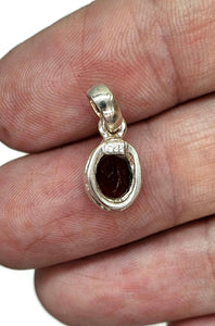 Garnet Pendant, Sterling Silver, January Birthstone, Oval Shaped, Aquarius Zodiac Stone - GemzAustralia 