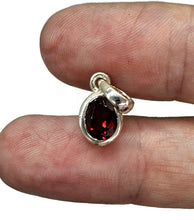 Load image into Gallery viewer, Garnet Pendant, Sterling Silver, January Birthstone, Oval Shaped, Aquarius Zodiac Stone - GemzAustralia 