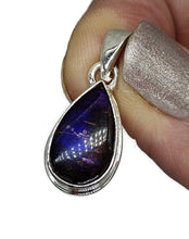 Load image into Gallery viewer, Purple Ammolite Pendant, Sterling Silver, Pear Shaped, Fossilized Ammonites - GemzAustralia 