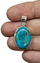 Load image into Gallery viewer, Oval Turquoise Pendant, Sterling Silver, December Birthstone, Blue Turquoise - GemzAustralia 