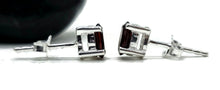 Load image into Gallery viewer, Oval Garnet Studs, Sterling Silver, January Birthstone, 2.6 carats, Oval Faceted - GemzAustralia 