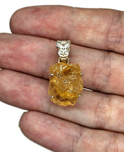 Load image into Gallery viewer, Raw Citrine Pendant, Sterling Silver, Rough Gemstone, November Birthstone, Prong Set - GemzAustralia 