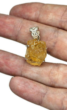 Load image into Gallery viewer, Raw Citrine Pendant, Sterling Silver, Rough Gemstone, November Birthstone, Prong Set - GemzAustralia 