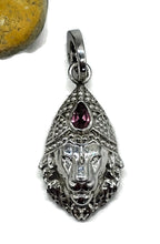 Load image into Gallery viewer, Pink Tourmaline Lion Pendant, Sterling Silver, October Birthstone, Leo Zodiac, Love Stone - GemzAustralia 