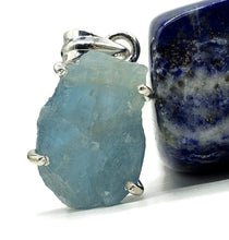 Load image into Gallery viewer, Raw Aquamarine Pendant, March Birthstone, Sterling Silver, Rough Aquamarine - GemzAustralia 