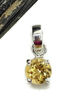 Load image into Gallery viewer, Petite Citrine Pendant, Round Faceted, Sterling Silver, 5.5 carats, Money Stone - GemzAustralia 