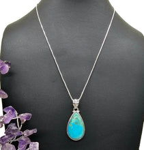 Load image into Gallery viewer, Turquoise Pendant, Pear Shaped, Sterling Silver, December Birthstone - GemzAustralia 