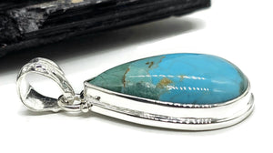 Turquoise Pendant, Pear Shaped, Sterling Silver, December Birthstone - GemzAustralia 