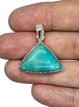 Load image into Gallery viewer, Triangle Turquoise Pendant, Sterling Silver, December Birthstone, Blue Green Turquoise - GemzAustralia 