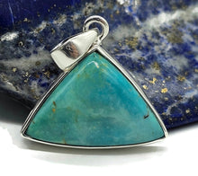 Load image into Gallery viewer, Triangle Turquoise Pendant, Sterling Silver, December Birthstone, Blue Green Turquoise - GemzAustralia 