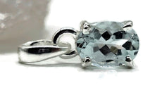 Load image into Gallery viewer, Aquamarine Pendant, March Birthstone, Sterling Silver, Faceted Oval, 2 carats - GemzAustralia 