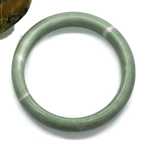 Solid Jade Bangle, 64mm Diameter, Green Nephrite Jade, Protection Gem, Lucky Gem - GemzAustralia 