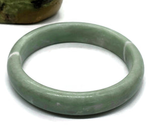 Solid Jade Bangle, 64mm Diameter, Green Nephrite Jade, Protection Gem, Lucky Gem - GemzAustralia 