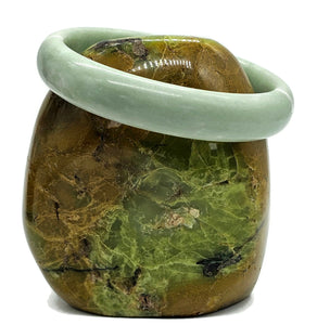 Solid Jade Bangle, 64mm Diameter, Green Nephrite Jade, Protection Gem, Lucky Gem - GemzAustralia 