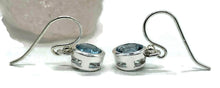 Load image into Gallery viewer, Round Blue Topaz Earrings, 6.2 carats, Sterling Silver, December Birthstone - GemzAustralia 
