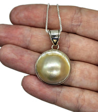 Load image into Gallery viewer, Mabe Pearl Pendant, 925 Sterling Silver, Freshwater Pearl, Ivory Mabe Pearl, June Birthstone - GemzAustralia 