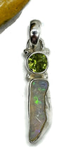 Load image into Gallery viewer, Rough Ethiopian Opal &amp; Peridot Pendant, Sterling Silver, October / August Birthstones - GemzAustralia 