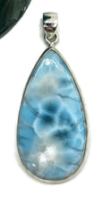 Load image into Gallery viewer, Huge Pear Shaped Larimar Pendant, Dolphin Stone, Stone of Atlantis, Sterling Silver - GemzAustralia 