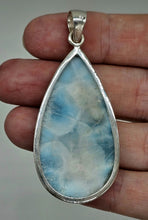 Load image into Gallery viewer, Huge Pear Shaped Larimar Pendant, Dolphin Stone, Stone of Atlantis, Sterling Silver - GemzAustralia 