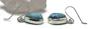 Larimar Earrings, Dolphin Stone, Stone of Atlantis, Sterling Silver, Pear Shaped - GemzAustralia 