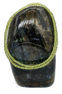 Peridot Beaded Necklace, Sterling Silver, 49.5cm, 19.5in, August Birthstone - GemzAustralia 