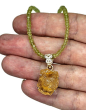 Load image into Gallery viewer, Raw Citrine Pendant, Sterling Silver, Rough Gemstone, November Birthstone, Prong Set - GemzAustralia 