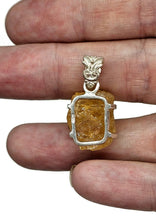 Load image into Gallery viewer, Raw Citrine Pendant, Sterling Silver, Rough Gemstone, November Birthstone, Prong Set - GemzAustralia 