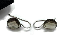 Load image into Gallery viewer, Smoky Quartz Earrings, Pear Shaped, Sterling Silver, Caramel Brown - GemzAustralia 