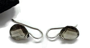 Smoky Quartz Earrings, Pear Shaped, Sterling Silver, Caramel Brown - GemzAustralia 