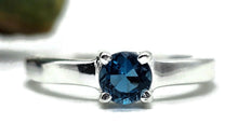 Load image into Gallery viewer, London Blue Topaz Ring, Size O, Sterling Silver, Round Faceted, December Birthstone - GemzAustralia 