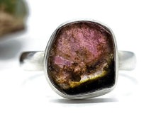 Load image into Gallery viewer, Watermelon Tourmaline Ring, Size S, Sterling Silver, Pink &amp; Green Tourmaline, Heart Stone - GemzAustralia 