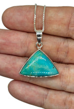 Load image into Gallery viewer, Triangle Turquoise Pendant, Sterling Silver, December Birthstone, Blue Green Turquoise - GemzAustralia 