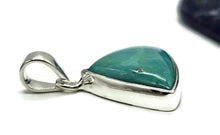 Load image into Gallery viewer, Triangle Turquoise Pendant, Sterling Silver, December Birthstone, Blue Green Turquoise - GemzAustralia 