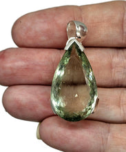 Load image into Gallery viewer, Prasiolite Pendant, Green Amethyst Gemstone, 33 carats, Sterling Silver, Pear Design - GemzAustralia 