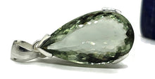 Load image into Gallery viewer, Prasiolite Pendant, Green Amethyst Gemstone, 33 carats, Sterling Silver, Pear Design - GemzAustralia 