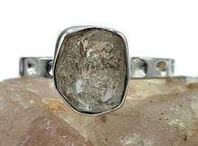 Load image into Gallery viewer, Raw Herkimer Diamond Ring, Size P 1/2, April Birthstone, Sterling Silver - GemzAustralia 