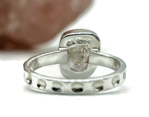 Raw Herkimer Diamond Ring, Size P 1/2, April Birthstone, Sterling Silver - GemzAustralia 