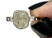 Load image into Gallery viewer, Raw Herkimer Diamond Ring, Size P 1/2, April Birthstone, Sterling Silver - GemzAustralia 