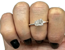 Load image into Gallery viewer, Herkimer Diamond Solitaire Ring, Size S, April Birthstone, Sterling Silver - GemzAustralia 