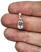 Load image into Gallery viewer, Aquamarine Pendant, March Birthstone, Sterling Silver, Faceted Oval, 2 carats - GemzAustralia 