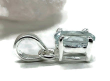 Load image into Gallery viewer, Aquamarine Pendant, March Birthstone, Sterling Silver, Faceted Oval, 2 carats - GemzAustralia 