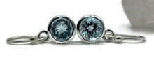 Load image into Gallery viewer, Round Blue Topaz Earrings, 6.2 carats, Sterling Silver, December Birthstone - GemzAustralia 