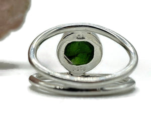 Chrome Diopside Ring, Size R, Siberian Emerald, Sterling Silver, Raw Gem, Holds Mysteries - GemzAustralia 