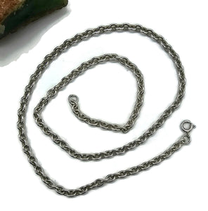 Belcher Link Chain, Rolo Chain, 46cm, Sterling Silver, Hang Pendants, Silver Necklace - GemzAustralia 