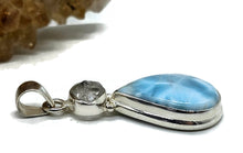 Load image into Gallery viewer, Larimar &amp; Herkimer Diamond Pendant, Dolphin Stone, Stone of Atlantis, Sterling Silver - GemzAustralia 