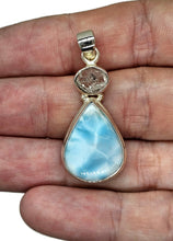 Load image into Gallery viewer, Larimar &amp; Herkimer Diamond Pendant, Dolphin Stone, Stone of Atlantis, Sterling Silver - GemzAustralia 