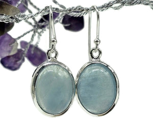 Statement Aquamarine Earrings, March Birthstone, Oval Shape, Sterling Silver, 29 carats - GemzAustralia 