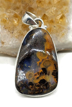 Load image into Gallery viewer, Boulder Opal Pendant, Australian Opal, Sterling Silver, October Birthstone, Precious Stone - GemzAustralia 