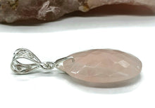 Load image into Gallery viewer, Rose Quartz Pendant, 29 Carats, Sterling Silver, Oval Faceted, Love Stone - GemzAustralia 